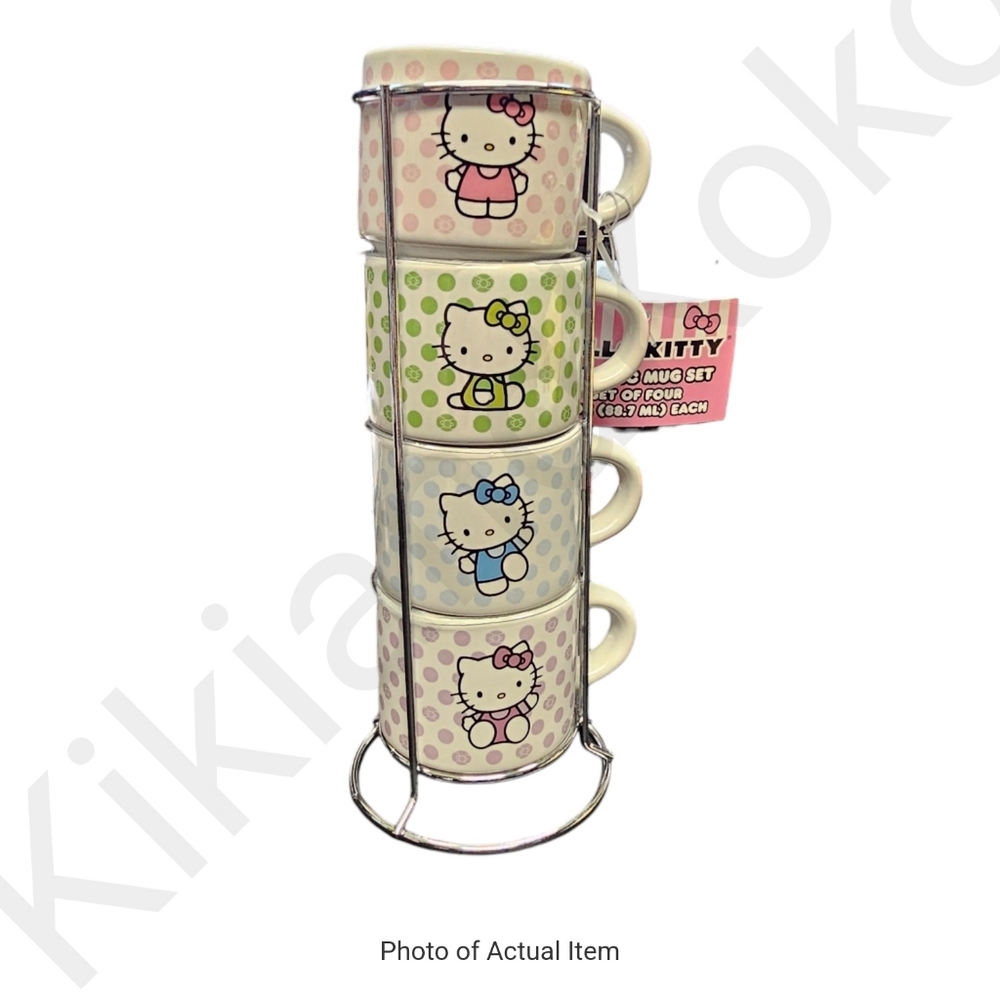 *LAST 1* NWT Hello Kitty Set of 4 3oz Ceramic Mugs